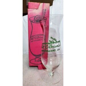 Vintage Pat O'Brien's Hurricane Glass 10" New Orleans LA Bar Souvenir NEW